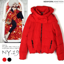 NY.19 特价 正红 现货 时尚 双翻领 拉链 休闲 棉外套 棉服 al556