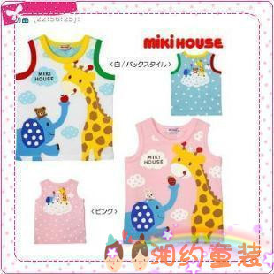  新款 婴幼儿童背心/宝宝无袖T恤/mikihouse背心