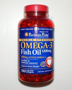  鱼油胶囊 深海鱼油胶囊 双倍深海鱼油1200mg180粒Puritan's Pride