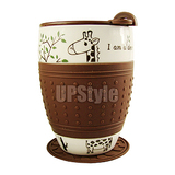 悠家良品 包邮创意杯子 马克杯 带盖可爱情侣杯 陶瓷杯 办公水杯