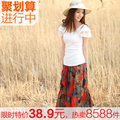 T恤女短袖/2012新夏装纯色韩版女装白色圆领蕾丝袖边原单/修身T恤