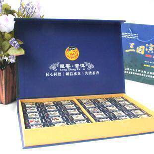 云南普洱茶送礼极品普洱茶叶 三国演义精品礼盒熟砖普洱新年必备