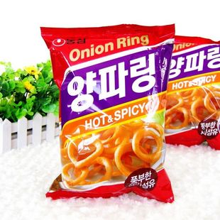  限区包邮韩国进口零食 韩式风味 农心洋葱圈膨化 休闲食品辣味60g
