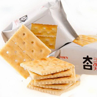  韩国进口食品crown可拉奥 太口饼干无糖苏打咸饼干56g(85