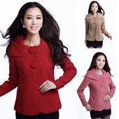 Amoy gold spring 2012 new women's new Korean version of the short section of the woolen jacket woolen coat with large yards