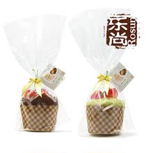 乐尚 樱桃蛋挞 婚庆小礼品 蛋糕毛巾 纯棉方巾