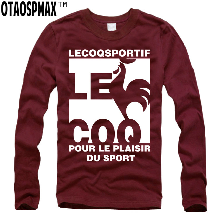 lecoq sportif法国乐卡克优质打底衫欧码纯棉男士长袖T恤有加大
