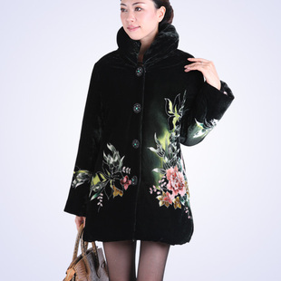  大码中老年棉服真丝绒妈妈装棉衣 冬装特价老年胖MM棉服外套