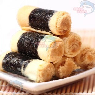  2盒包邮 买4送1厦门特产 誉海紫菜肉松蛋卷 海苔味 澳门传统糕点
