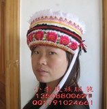 云南少数民族大理白族帽子/五朵金花民族服装包头/头饰舞蹈演出帽