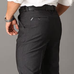  中老年男裤秋冬款加厚男士商务休闲裤宽松男装裤子直筒裤休闲长裤