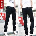 韩黛薇 春夏韩版小直筒男士修身情侣牛仔裤 男裤子小脚裤铅笔裤男