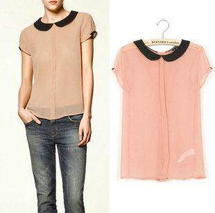 2012 Short-sleeved shirt doll collar shirt