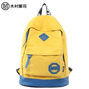  木村井泓原宿吉田耀司 双肩包帆布背包女韩版潮学院风中学生书包