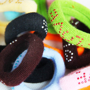 With diamond candy rings Korea towel broadside candy color ring hair accessories Pijin head rope single sold