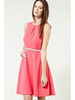 春夏款dressstore，warehouse高端大气无袖桃红色连衣裙