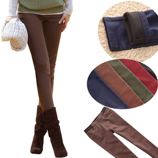  秋冬新品 加绒加厚铅笔裤修身大码弹力靴裤小脚裤休闲韩版女