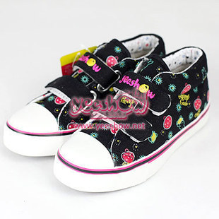  童鞋一休帆布鞋儿童中帮魔术贴男童女童花朵卡通特价