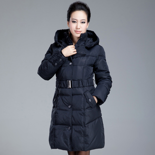  冬装新品中老年羽绒服中长款修身羽绒服中年女装妈妈装外套