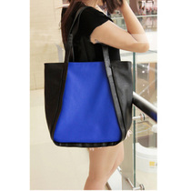 2012秋季新款女包包韩版文艺范撞色单肩斜跨女式大包包黑白购物袋