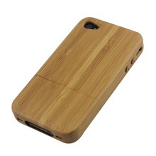 JDT 苹果4手机壳 iPhone4手机壳外壳 竹制木壳手机套保护壳带按键