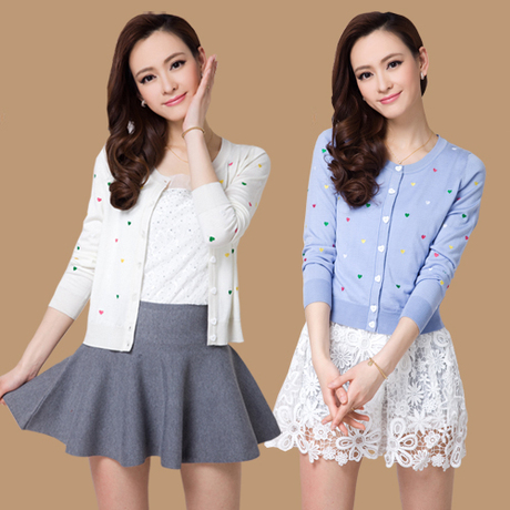 促销特价 2014新款春装薄<em>款毛衣开衫</em>镂空女针