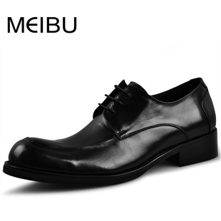  魅步 英伦真皮男士皮鞋 正品头层牛皮正装商务皮鞋男鞋子大头鞋