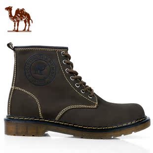  camel骆驼正品男靴军靴工装靴时尚潮流真皮高帮靴马丁靴男式靴子