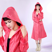 带拉链时尚雨具雨衣，风衣女长款韩国日本防水透气雨披男女生