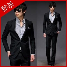 特价 单扣西服男士韩版修身西服 结婚礼服休闲西服套装 西装套装