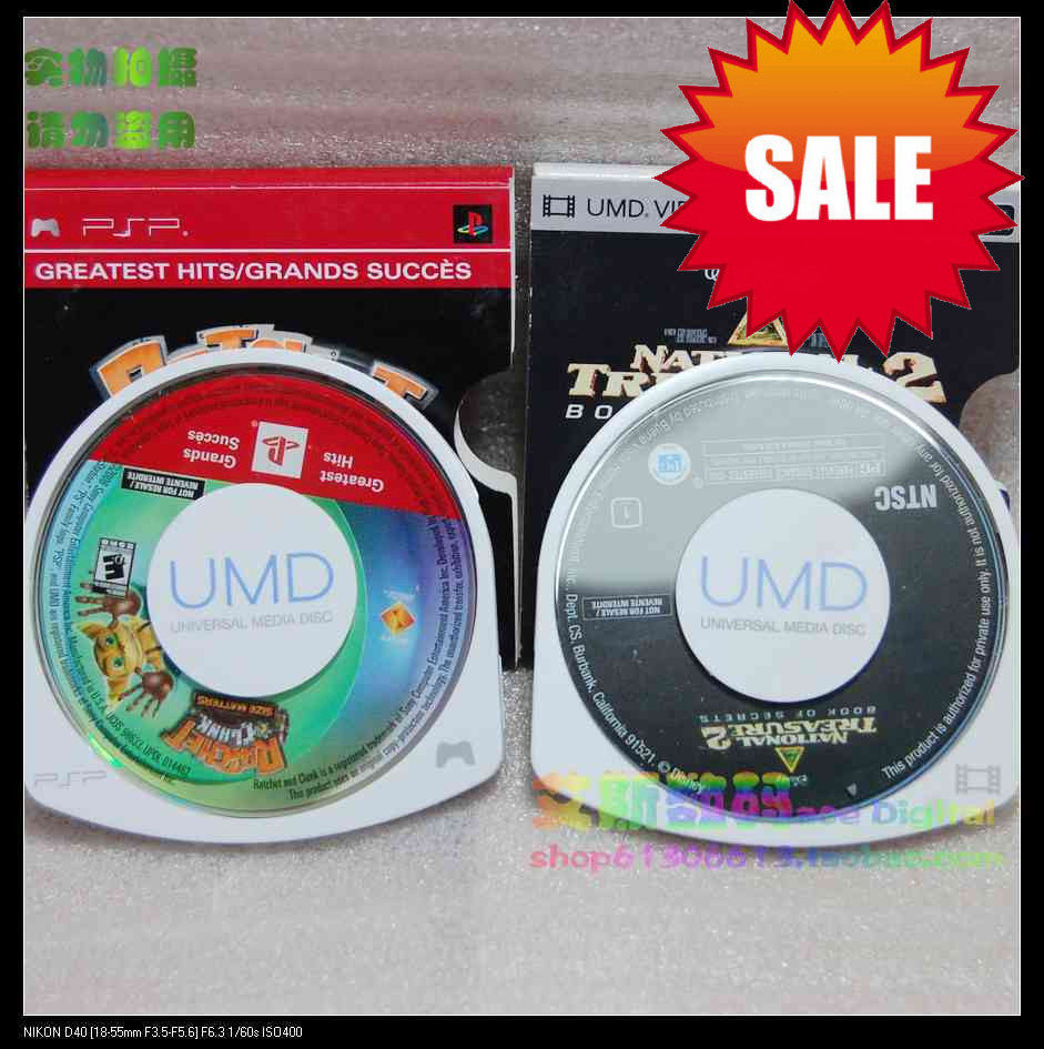 全新原装正版PSP UMD游戏瑞奇与叮当+UMD电影国家宝藏2