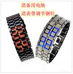  亏本 个性概念电子表 秋冬情侣时装手表 高科技酷潮LED熔岩手链表