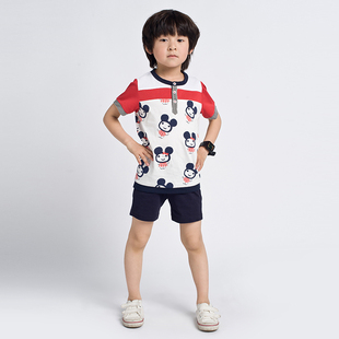  巴拉巴拉童装 男童夏装反季清仓 儿童圆领印花纯棉短袖t恤