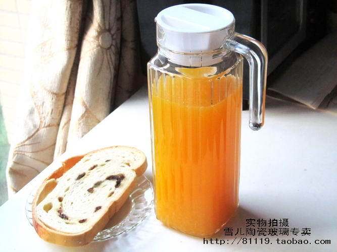 弓箭乐美雅 玻璃柳条冷水壶 饮料八角壶 花茶壶 果汁壶 1100毫升