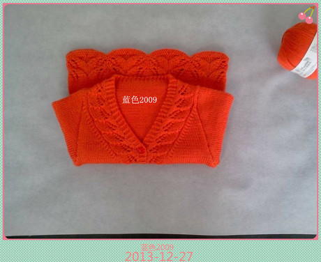 手工编织<em>儿童毛衣女款</em>,时尚树叶花女童毛衣,纯