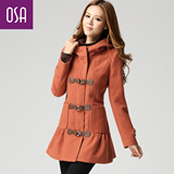 购物大衣衣饰衣庄 韩版时尚毛呢外套 大毛领荷