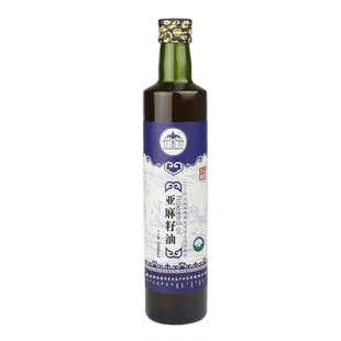  蒙草堂冷冻脱蜡亚麻籽油 冷榨初榨亚麻油500ml 亚麻酸60%超值买赠