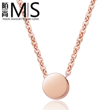 Wishing plated statuette still unfamiliar bean golden ossicular chain fashion necklace 18K rose color gold Korean jewelry female short-chain