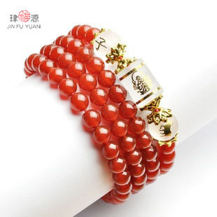  开光蛇年鼠牛玛瑙六度六合子丑布施佛108颗佛珠 男女 手链