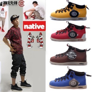  韩版NATIVE陈冠希潮流短靴时尚铆钉男式运动休闲鞋马丁靴户外板鞋