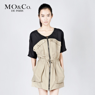 MO&Co. 摩安珂 2012春夏女装 M111SKT31时尚拼接式拼色连衣裙