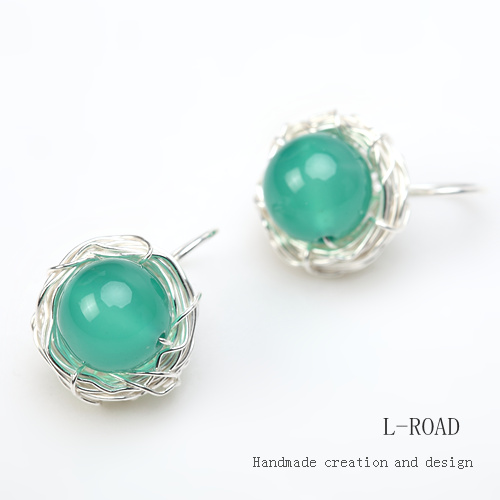originality manual Silver ornament The bird's nest 925 Ear Studs agate fresh Forest Nation Retroin the Accessories/Fashion Jewelry, Earring , Earring category - from Buy2taobao.com to provide professional Taobao agent buy service