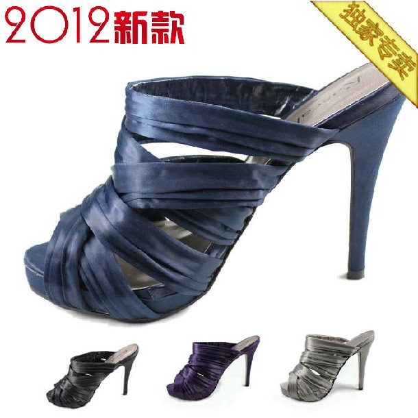 2012新款 欧美范儿  性感名媛气质超高跟凉拖鞋大码女鞋