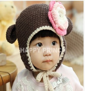 纯手工编织韩国宝宝帽子 韩版儿童帽 婴儿帽 公