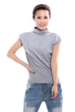 2012春夏女装百搭丝光棉圆领短袖打底衫/圆领打底毛衣针织衫