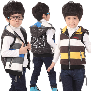  实拍新品！儿童马甲男童棉背心夹里秋款马甲 2D-3 连帽马甲