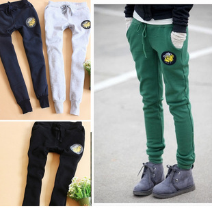  冬新款加绒加厚抓绒运动裤男女情侣卫裤棉裤休闲裤小脚哈伦裤大码