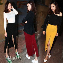 韩国stylenanda同款 高腰修身显瘦包臀针织拉链长裙多穿半身裙