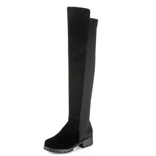  莎丝妮漫秋冬新品真皮女靴子修腿高筒靴弹力靴过膝长靴骑士靴