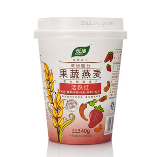 中粮 悦活果蔬燕麦片 活跃红燕麦40g 即食营养早餐 粗粮 麦片